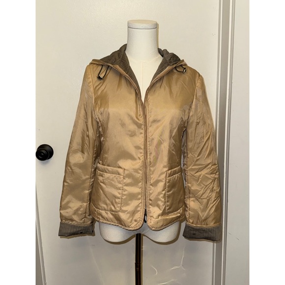 Trussardi Jackets & Blazers - Trussardi T'Space Womens Tan Hooded Zip Up Lightweight Jacket Size ITALIAN 42 S